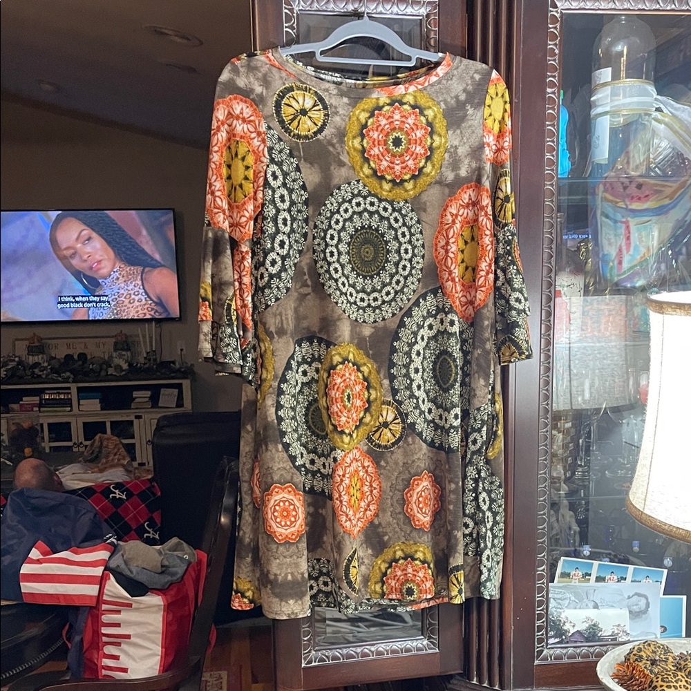 Multicolor Patterned Women's Dress